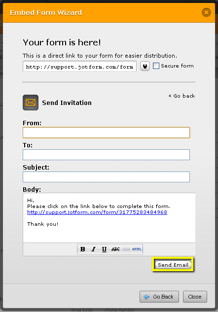 how to fill a form via email